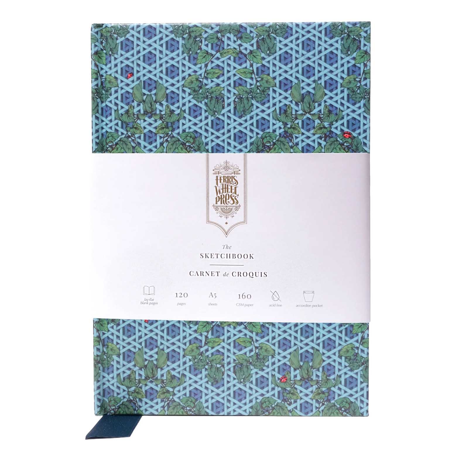 Ferris Wheel Press The Sketchbook A5: Enveloped in Rattan - Teal